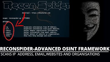 RECONSPIDER - Advanced Open Source Intelligence (OSINT) Framework Installation and Usage