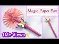 How to make paper fan  diy magic hand fan  origami paper craft  diy origami fan with paper