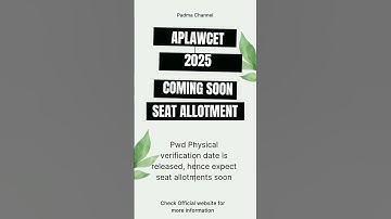 AP LAWCET Seat Allotment Soon! #aplawcet