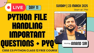 Day 12 | File Handling | Text Files | Binary Files | CSV File | Important Question | ONE SHOT