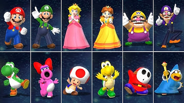 Mario Party 9 - All Characters Win and Lose Animations