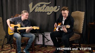 Vintage® LV72 Guitarra Eléctrica Zurdo Semi Hollow Tele® | Flame Tobacco Burst video