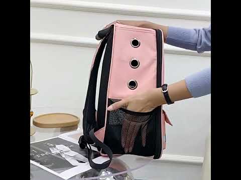 Рюкзак-переноска для котів та собак 41х32х19 CosmoPet CP-36 Gray, видео 1
