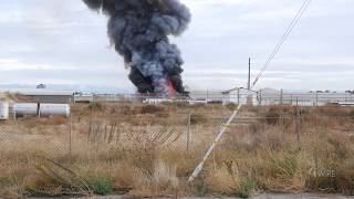 Fire Burns Vacant Building on HSR Property in South Fresno
