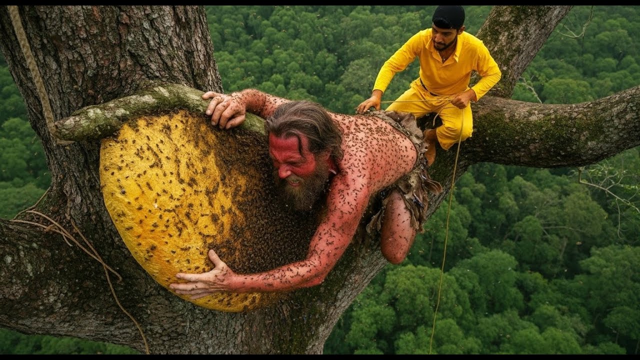COVERED IN THOUSANDS OF WILD BEES: Swarmed While Harvesting Jungle Honey