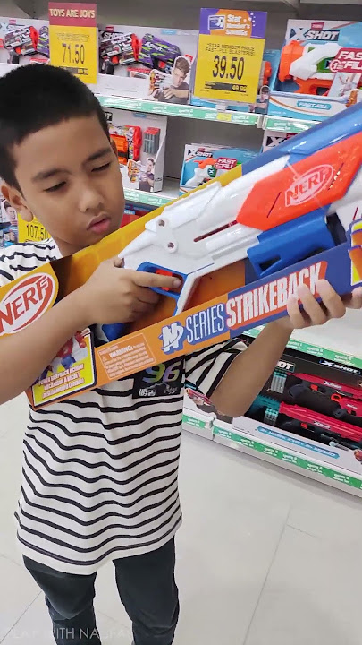 senjata mainan tembak tembakan nerf strikeback di toko mainan #shorts