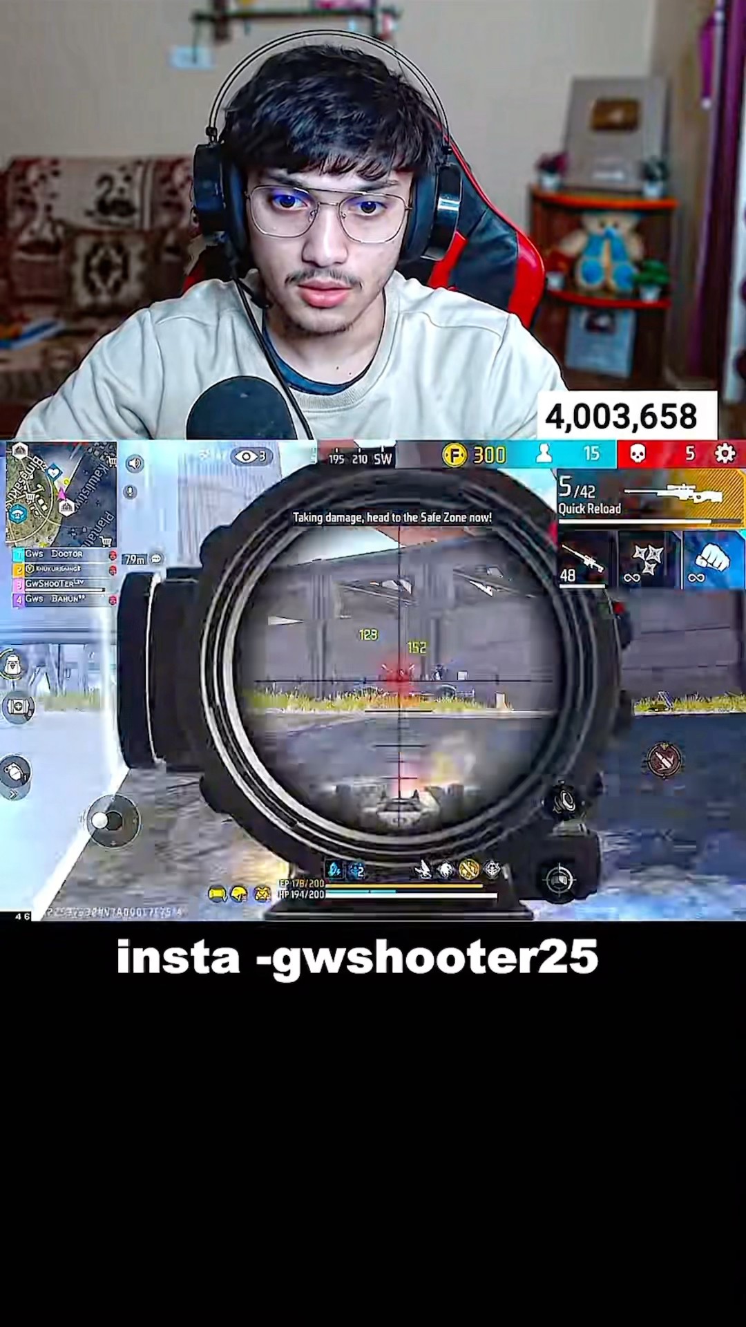 Full squad wipe with awm ?? #short #shorts #shortsfeed #gwshooter