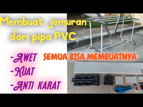  Cara  membuat  jemuran baju  dari  pipa  PVC Hendik Project 