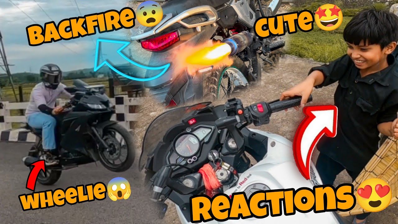 Cute reactions😍||crazy backfire on xpulse😱||wheelie😰