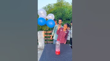 Flip The Bottle & Pop Balloon🤣🏆#namastegaming #catloverlife #shorts #game #familyfun #challenge