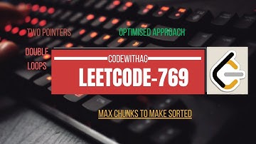LeetCode Question: 769:-Max Chunks To Make Sorted|| Optimised Approach|| C++