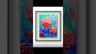 Strawberry Pop painting on eBay! #gelliprint #printmaker #artistsoftiktok #arttok #paintersoftiktok