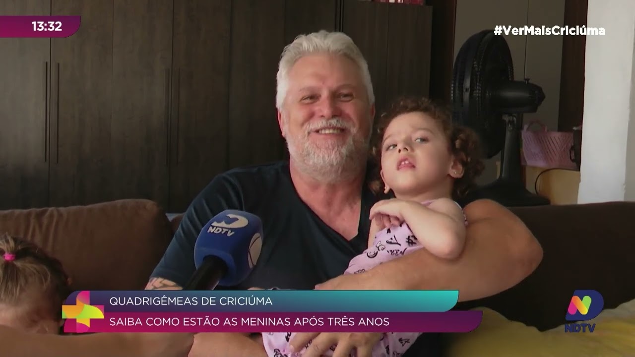 Pai de quadrigêmeas de Criciúma enfrenta desafios da paternidade solo