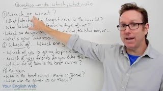 English lesson - Question words : what, which, who - gramtica inglesa
