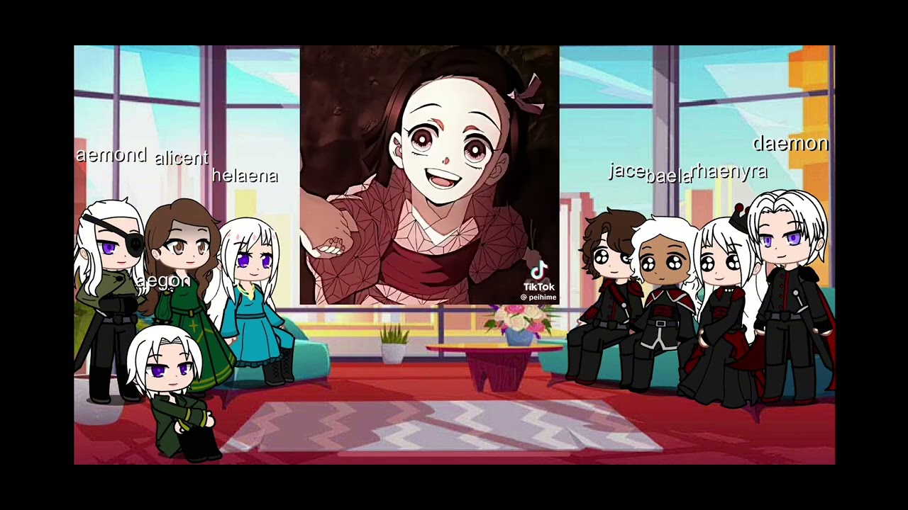 Hotd react to Lucerys & Visenya reincarnation as Tanjiro and Nezuko part 1 [watch at 2x speed]