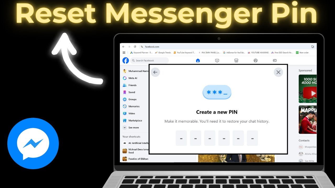 how to reset messenger pin code pc - YouTube