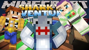 Minecraft Adventure - Sharky and Scuba Steve - MEETING WOODY AND BUZZ LIGHTYEAR!!