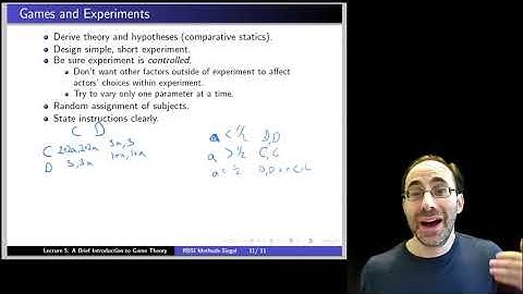 A Brief Introduction to Game Theory, Module 10: Games and Experiments