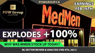 MEDMEN ENTERPRISES EXPLODES OVER 100%! | Why Was MMEN Stock Up Today? | Cannabis Sector Review FEB 4