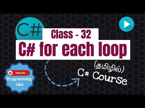 C# for each loop with Examples in Tamil (C# Course in Tamil) [Class - 32]