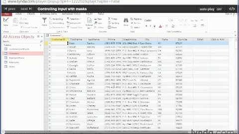 19 Access 2013 Controlling input with masks