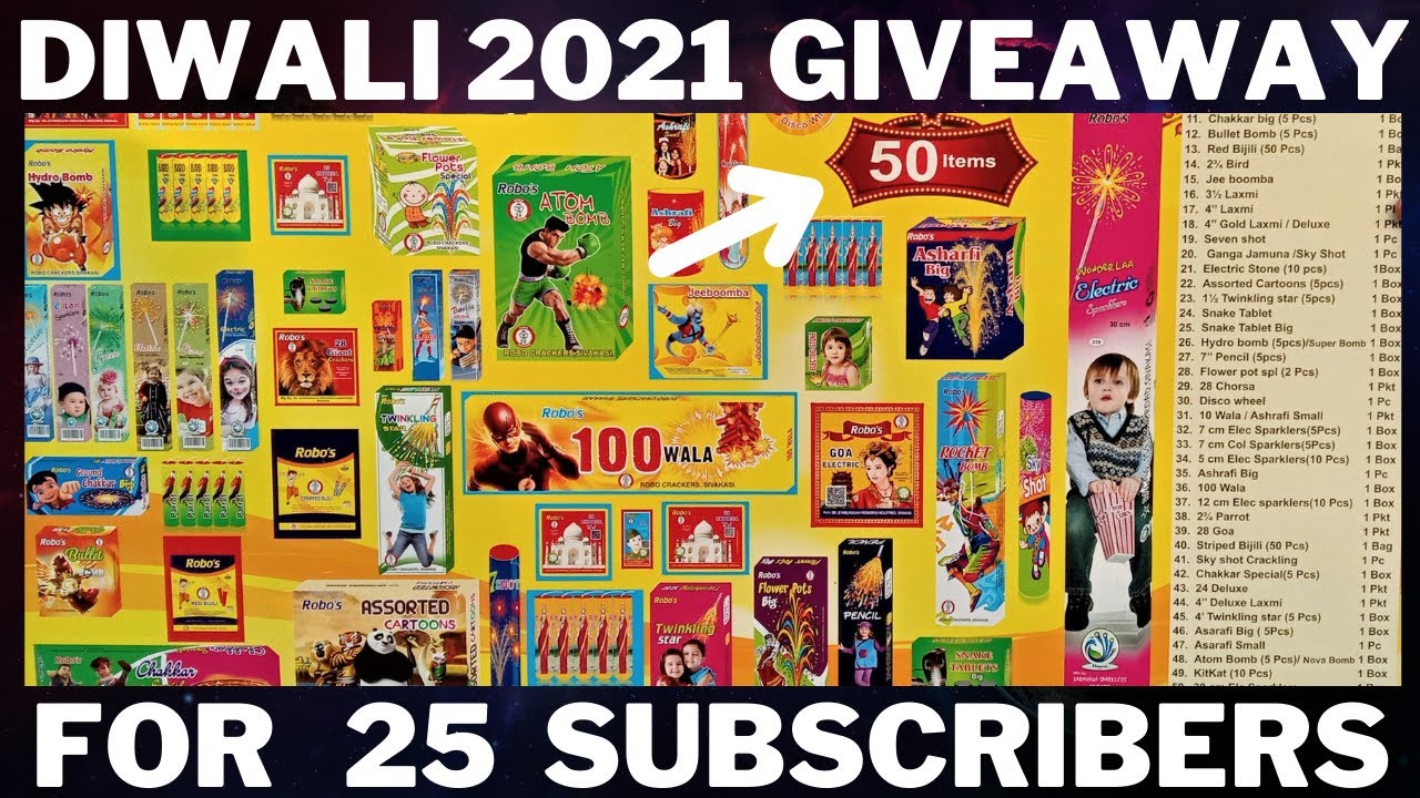 GIVEAWAY CRACKERS GIFT BOX (50 ITMES) FOR 25 SUBSCRIBERS 