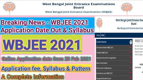 WBJEE 2021 Application form Date out | Syllabus | Pattern | jee main 2021 | wbjee 2021 Timetable