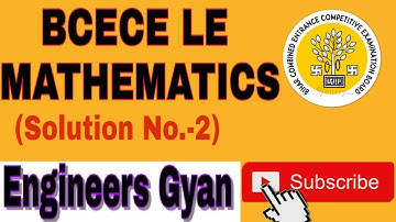 Bcece le math solution - 2ll Btech lateral entry ll Greatest and least value ll Engineering math