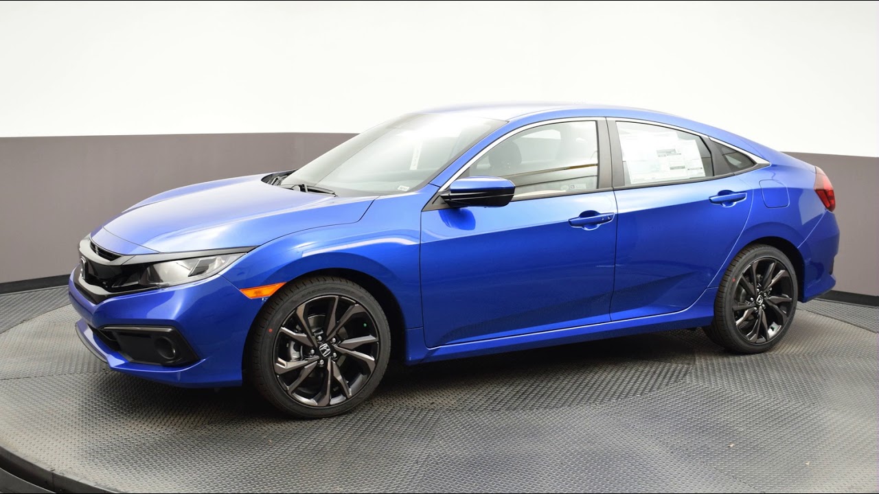 2020 Blue Honda Civic 4D Sedan #4403 - YouTube