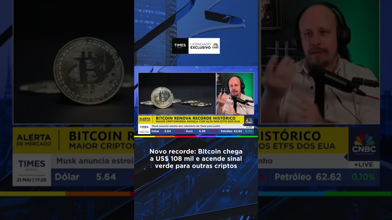 Novo recorde: bitcoin chega a US$ 108 mil e acende sinal verde para outros  criptos #shorts - YouTube