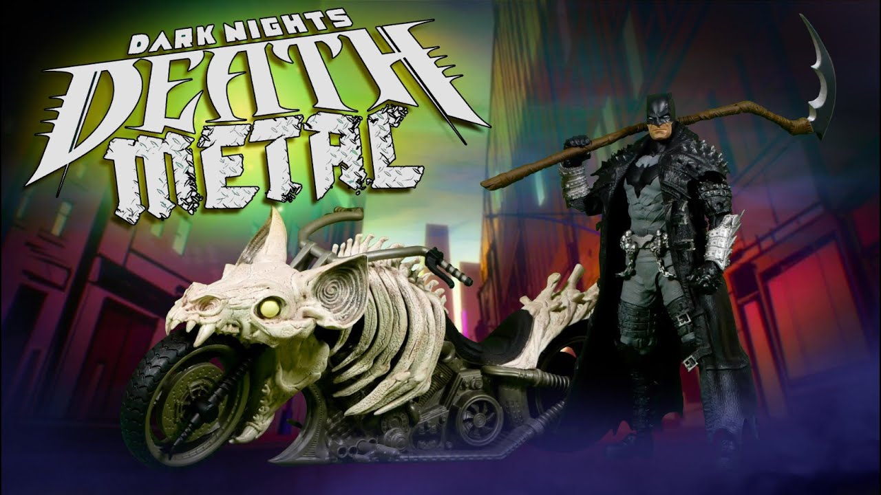 McFarlane Toys DC Multiverse Death Metal Batman and Batcycle Video Review  And Images