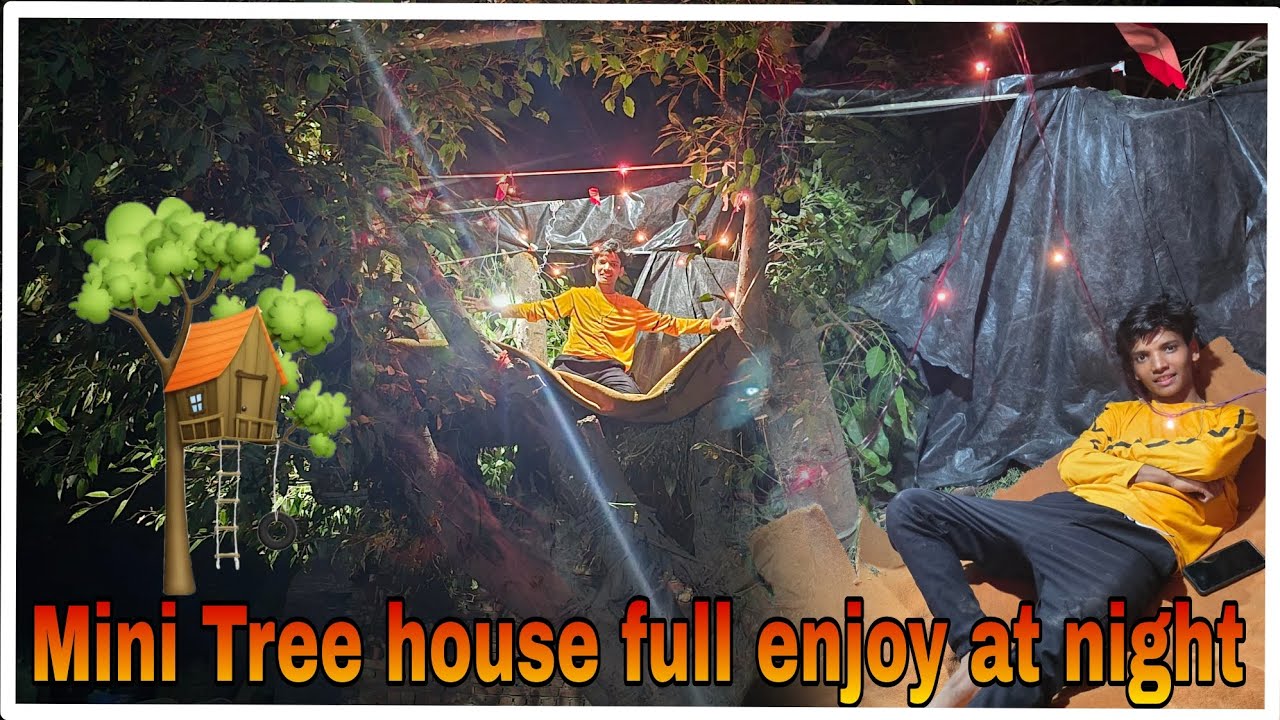 Mini Tree 🌴 House 🏠 Full Enjoyment at Night ⚪
