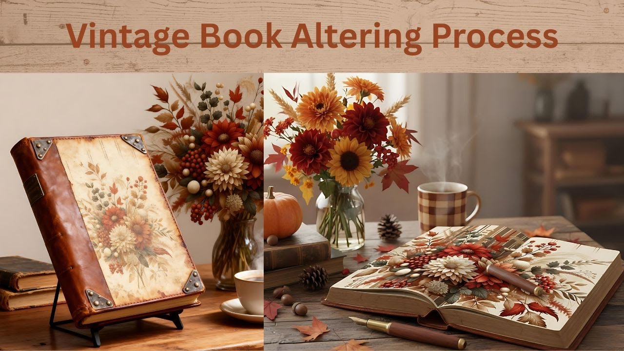 The Easiest Way to Alter a Vintage Book / Process Video - YouTube