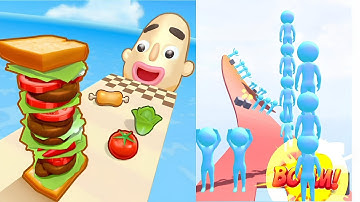 Sandwich Runner Vs Stack Parkour - All Levels Gameplay Android IOS Ep1