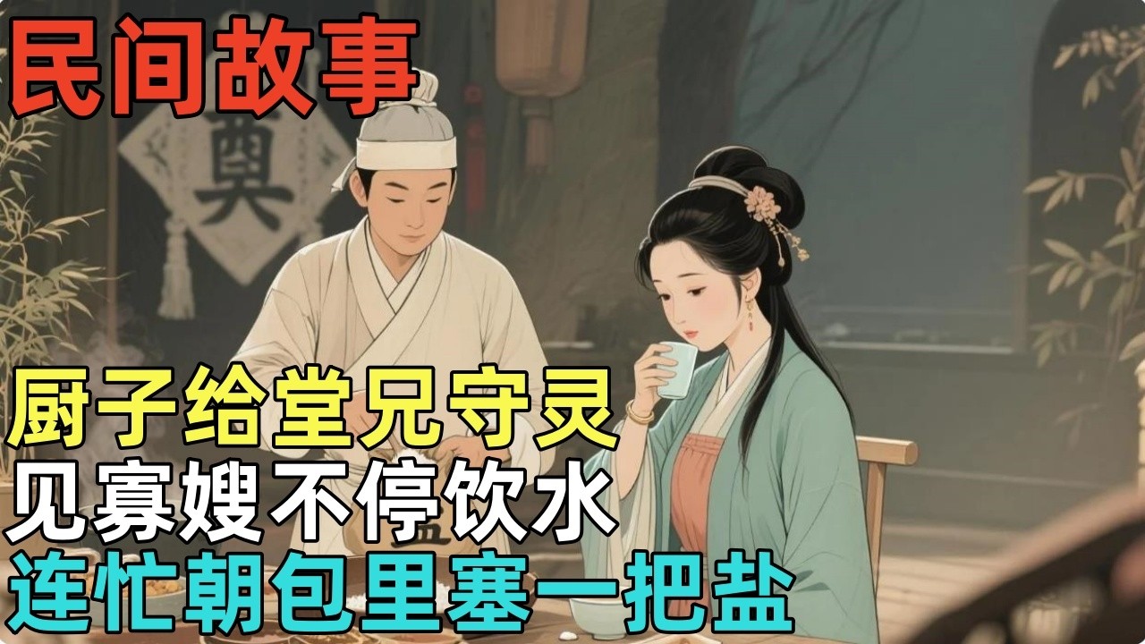 民间故事：厨子给堂兄守灵，见寡嫂不停饮水，连忙朝包里塞一把盐 #民间故事，#民间故事合集，#故事传说，#明朝奇案，#古代奇案，#民間故事，#民間故事合集，#故事傳說，#明朝奇案，#古代奇案，#奇闻异事