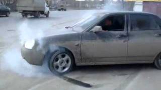 Lada Priora burnout или когда на работе делать нечего...