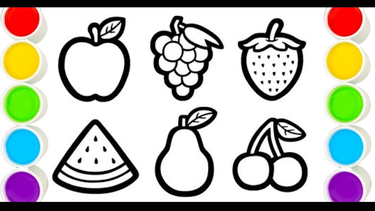 2D Fruits Drawing, Painting and Coloring for Kids, Toddlers | how to ...