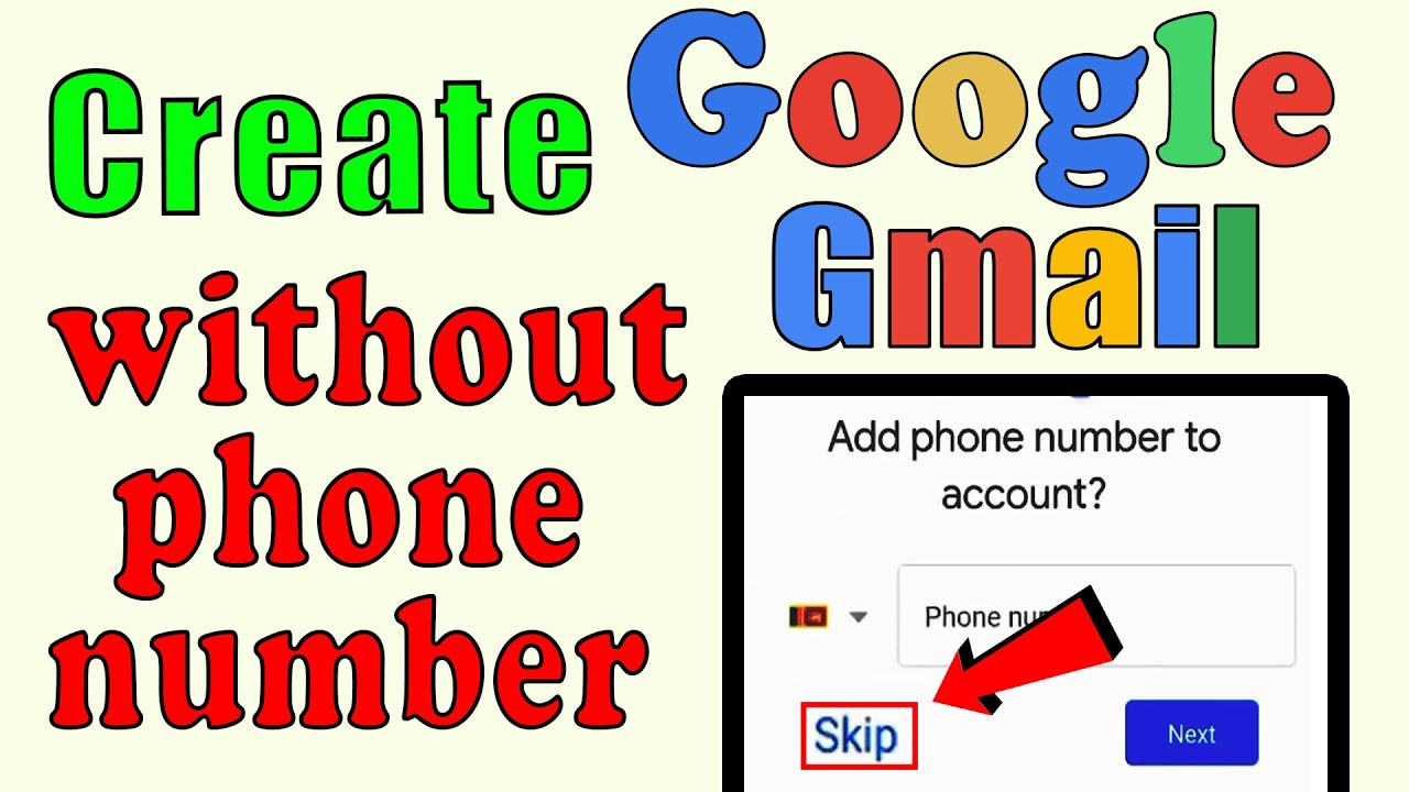 Create Google account without mobile number How to create Gmail