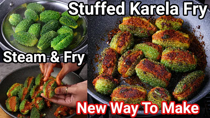 New Unique Way to Make Stuffed Baby Karela Fry with Skin - Bitter less | Baby Bitter Gourd Fry Sabji - DayDayNews