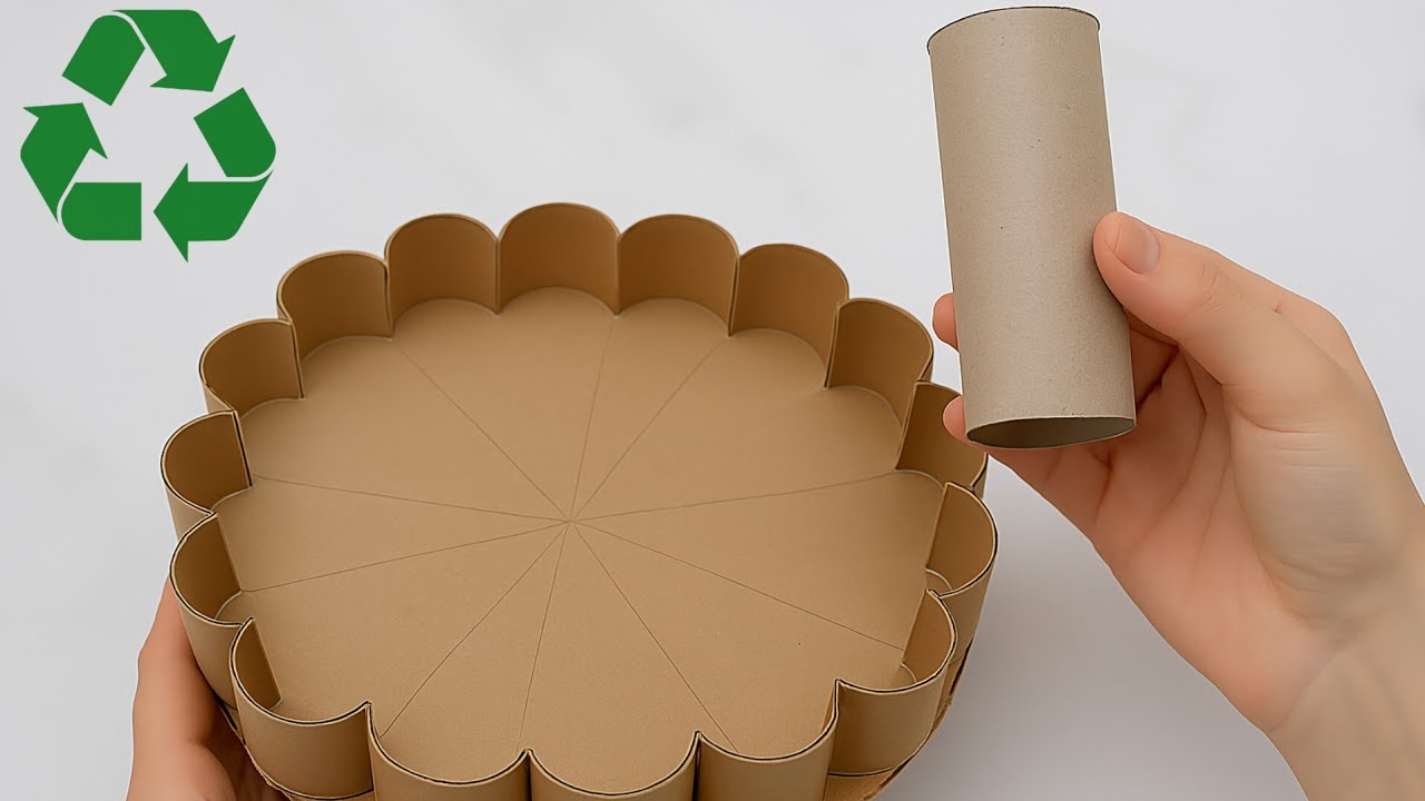 Turning cardboard rolls and waste materials into the most luxurious ones😍♻️