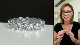 Diamonique "The Amy" 100 Facet Ring Collection Platinum Clad on QVC