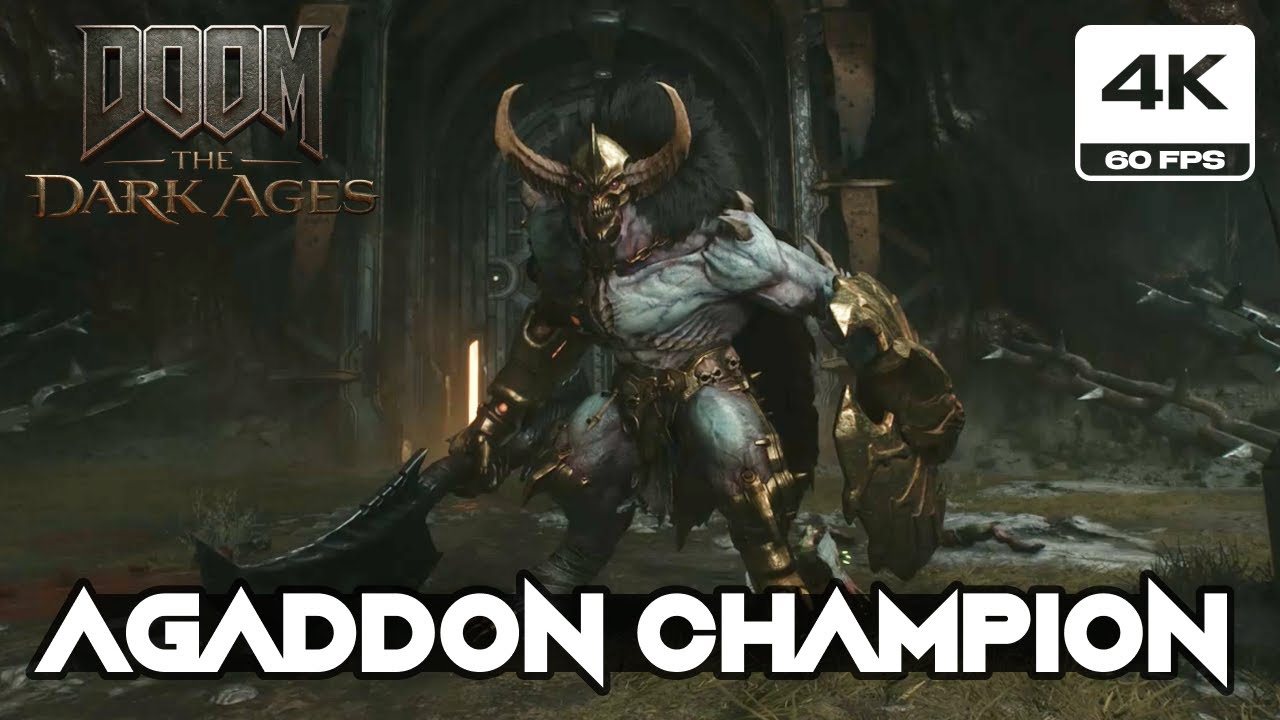 DOOM: The Dark Ages - Agaddon Champion Boss Fight (4K 60FPS PC Ultra ...