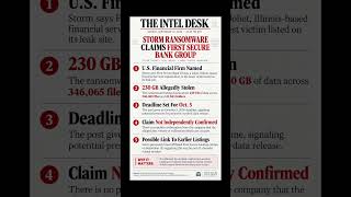 Storm Ransomware Claims 230 GB Stolen From First Secure Bank Group in Illinois