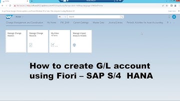 How to create G/L Account using Fiori in SAP S/4 HANA FICO
