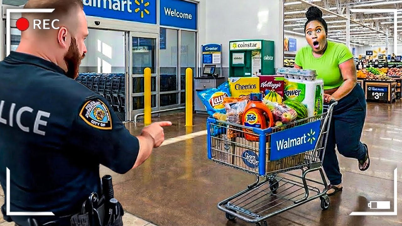Cops SURPRISE Woman Stealing an Entire Cart Full From Walmart - YouTube