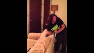 Friend gets pranked with silly string