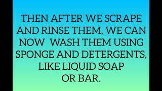 Washing , Sanitizing , Drying - Grade 8 TLE Performance Task Wealth