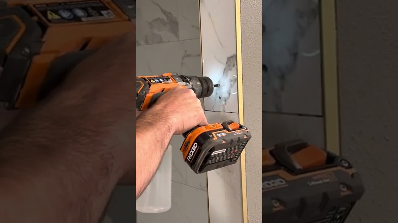 How to drill porcelain tiles installing sliding glass shower doors.