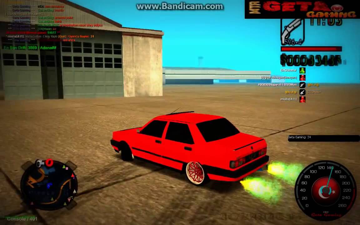 MTA SAN ANDREAS DRİFT HANDLİNG KODLAR İLE