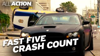 Fast Five Car Crash Count | Fast & Furious Saga | All Action